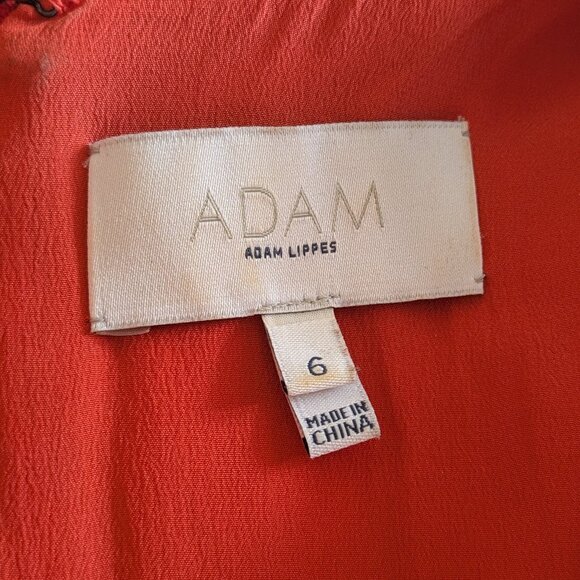 Adam Lippes Red Silk and Cotton Dress with pockets - Picture 4 of 11